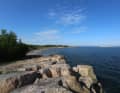 Côte sud de Jussarö avec la tour d'extraction.