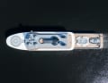 Car park: The tender is stored at the stern in a well-protected teak tub, with the pool in front.