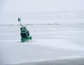 Frozen fairway buoy in the Strelasund. Temperatures in 2010 were around minus six degrees.