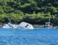 A 42-foot catamaran ran aground off Christmas Cove in the US Virgin Islands.