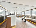 The saloon of the 60-foot catamaran