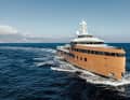 Open-mouthed: The observation deck has been cut into the steel hull. Here, you can experience a top speed of 14.5 knots, nine metres above sea level.
