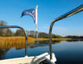 Travelling on mirror-smooth water between Canow and Strasen on the Großer Pälitzsee lake