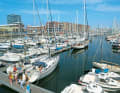 Jetties of Jachthaven Scheveningen in the inner part of the seaport