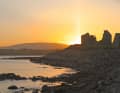Vor untergehender Sonne: Die Ruinen von Jarlshof gehören zur wichtigsten archäologischen Stätte Shetlands. Die Siedlungsspuren reichen von der Bronzezeit bis zum Mittelalter