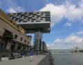 Cologne: Rhine bank with crane houses