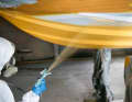Bond for life: The sprayed-on antifouling primer ensures an optimum bond with the epoxy substrate