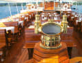 When the weather is fine, the saloon deck is a wonderful place to dine