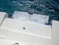 Great idea: the fold-out bathing platform. Sitting on it and splashing around in the water is a great idea