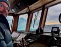 Dr Tobias Reichmuth takes the helm on his "Prometej".