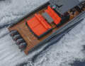 Four Mercury 500Rs hang from the transom of the first Mylius M47P.
