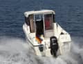The new Quciksilver Captur 555 Pilothouse being tested on the Baltic Sea.