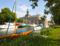 Göta Canal: Vadstena harbour on Vättern.