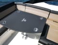 The cockpit table can be lowered to enlarge the sun lounger