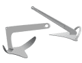 The Bruce anchor: With its protruding, three-bladed flukes in the shape of a shovel, the Bruce has a high holding power when it digs deep into soft ground. With no moving parts, it is easy to handle, but only fits in spacious anchor boxes - or on the roller at the front of the bow. It is less suitable for overgrown and stony ground. The plough anchor: As the name suggests, this anchor digs into the soft ground like a plough under tensile load. An all-purpose model that is marketed with many slight modifications under different product names. The best-known are the CQR with a lateral shank joint (see illustration), the Kobra, whose shank can be folded forwards, and the hingeless Delta