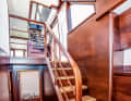 Below deck: Guests reach the day toilet and suites via a staircase
