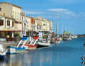 Marseillan at the western end of the Étang de Thau. Our charter boat has found a perfect spot at the back of the pier