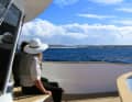 The boat owner Pierre Colin crossed the Atlantic in company