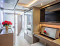 The interior radiates cosiness.