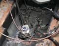 Engine bilge: A case for the "Schietgang". Oil leaks, water and dirt have left clear traces under the engine over the years