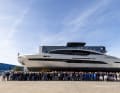 Proud yacht builders: Pershing laminated the hull and superstructure from glass fibre, the hardtop from carbon.