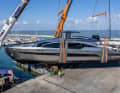 Keine Propeller: „Caffeine“ treiben je drei Waterjets und MTUs an, was für 35,5 Knoten Topspeed und einen Tiefgang von nur 1,45 Meter sorgt – perfekt für das Heimatrevier vor Miami.
