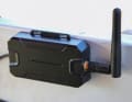 Transmitter: The unit, hidden behind the light strip, transmits the camera data wirelessly to the screen