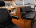 Three seats have been integrated on the port side, offering a clear view forwards