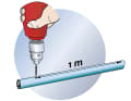 The holes have a diameter of between 1 and 2 mm and are drilled at intervals of around 1 metre