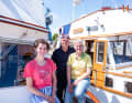 ... the "Strandhusen" from Heiligenhafen with (from right) Ute and Christian Patzer and daughter Lykka ...