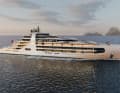 The 155 metre long "Beyond Horizons" is one of the largest yacht liners on the market. Her decks are laid out like landscapes. They open up to the sea and the sky, offering generous space and intimacy for true relaxation. | Rendering Maybach Ocean Club