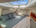 The sleeping area in the fore cabin.