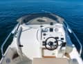 The instruments at the helm are easy to read and there is plenty of space for additional electronic accessories
