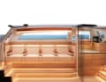 The interior is equipped with ample seating.