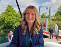Le Boat Managing Director Cheryl Brown on board the new premium model Liberty