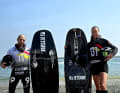 The German motosurf duo at the qualifying heats in Fujairah at the weekend Sebastian Lux and Jennifer Beckmann.