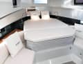 Two comfortable double beds await below deck...