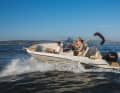 The Quicksilver 625 Open is approved for a maximum of 150 PS.