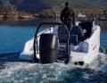 An dem Bügel lassen sich Wakeboarder und Co festmachen. Der Motor schafft den "Schlepperbetrieb" problemlos