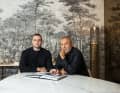 Part of the interior design team: Elie Saab Jr. and Elie Saab.