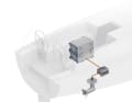 The electric motor sits directly in the pod under the fuselage. This leaves space in the engine room for the batteries.