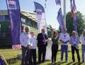 "Angetuuutet": Official opening of the Hamburg Yacht Festival on Friday, 8 September 2023, 10 a.m., by Magdalena Finke, State Secretary in the Schleswig-Holstein Ministry of the Interior, Municipal Affairs, Housing and Sport (centre). To her right is festival director Heiko Zimmermann, founder and managing partner of the event agency Yachtfestival365 GmbH
