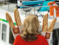 Baguettes arrive fresh from the oven on board