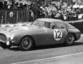 The Ferrari 375MM with the number 12 at a race in Europe before the fatal accident in Mexico, which only the car's engine survived