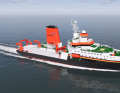 The 125 metre long research vessel "Meteor IV" will be equipped with two electric Voith Schneider propellers, which ...