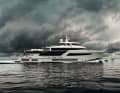 "Heeus": Bering's 44-metre flagship with hybrid drive and rich interior.