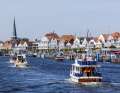 Arrival of the solid trawlers in this year's guest harbour in Lübeck