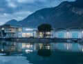 The buildings of the Riva shipyard are orientated towards Lake Iseo
