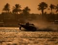 Team Drogba Global Africa's boat during qualifying before sunset in Jeddah.