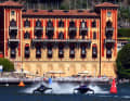 Historic backdrop: The E1 Series RaceBirds in front of the magnificent façade of the famous Villa d'Este on Lake Como.